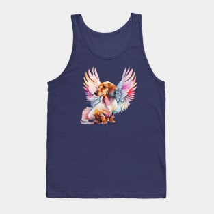 Watercolor Dachshund Angel 3 Tank Top